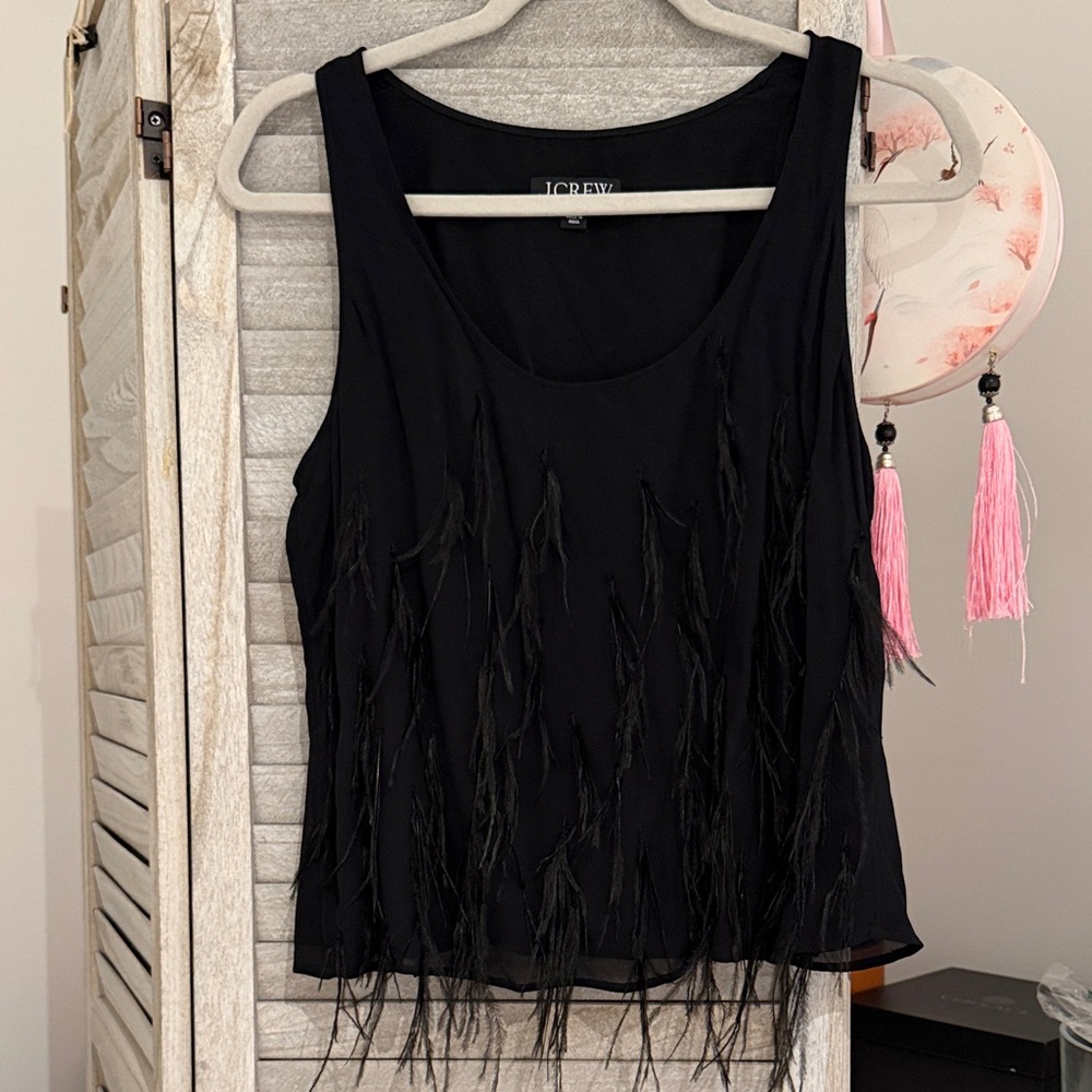 Obey Black Fringe Tank Top